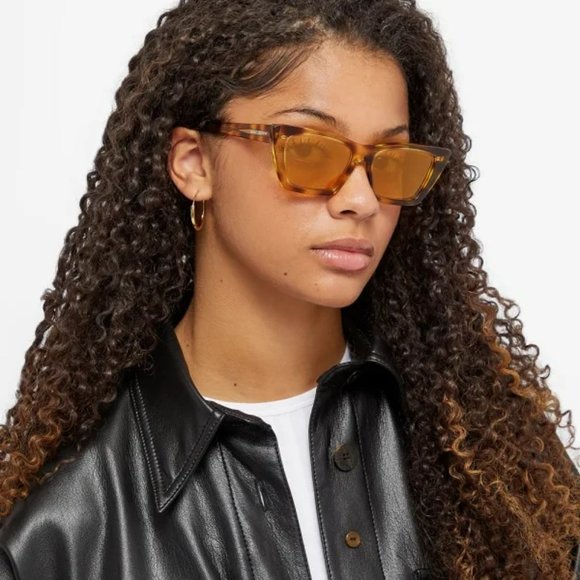 NEW Saint Laurent SL276 MICA 022 Havana Yellow Cat Eye Women Sunglasses - Picture 1 of 12